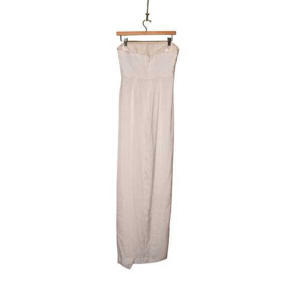 BCBGMAXAZRIA NEW $368‎ ILA Ruffle Draped Strapless Maxi Gown White Size 4 - Picture 3 of 4